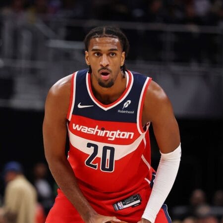 Alexandre Sarr avec le maillot des Washington Wizards pendant un match NBA 2025-26