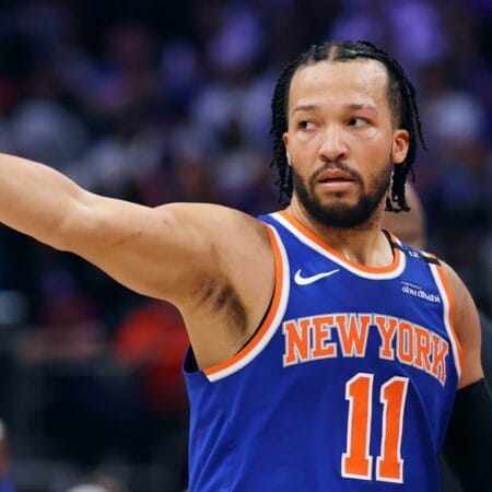 Jalen Brunson au Madison Square Garden après une performance décisive en playoffs 2025