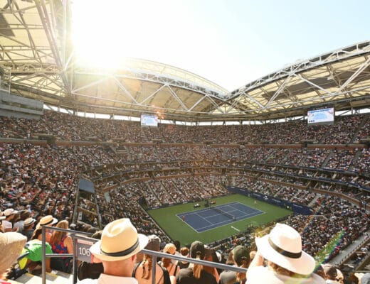ambiance dans les tribunes du court Arthur Ashe à l’US Open de New York