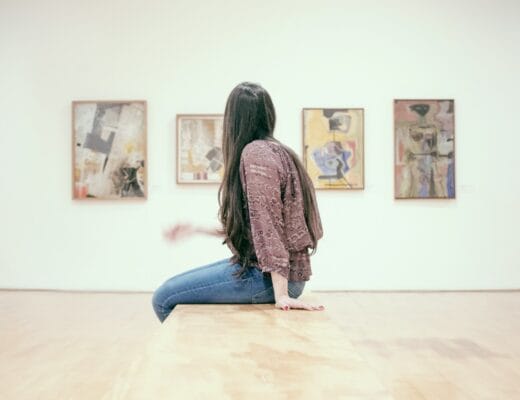 woman sitting on floor
