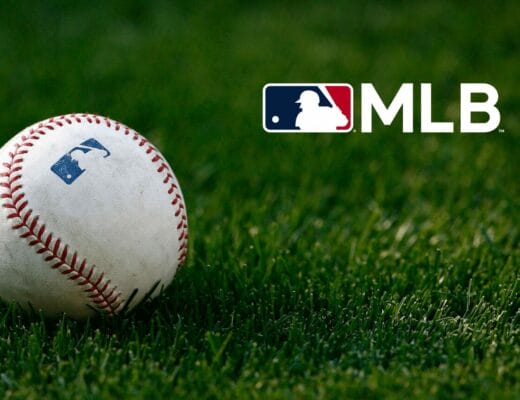 Balle de baseball MLB sur gazon illustrant le palmar&egrave;s des champions MLB