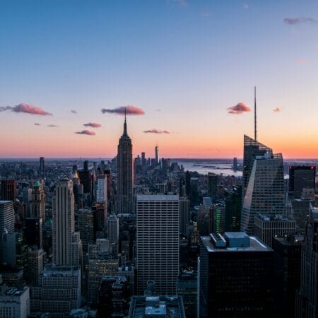 high-rise building during blue hour