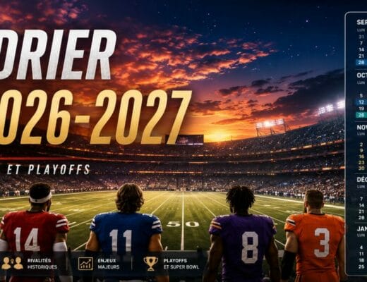 Calendrier NFL 2026-2027 avec les matchs de la saison r&eacute;guli&egrave;re