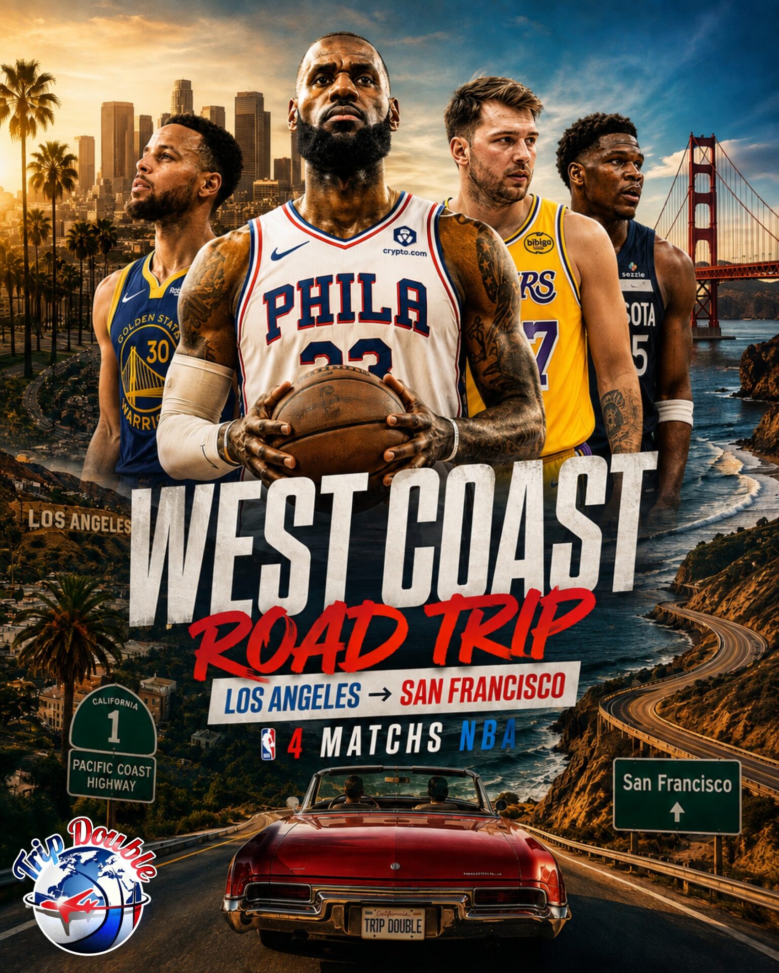 Voyage NBA Californie – Noël 2026 (3 matchs + vols + hôtels 4★)