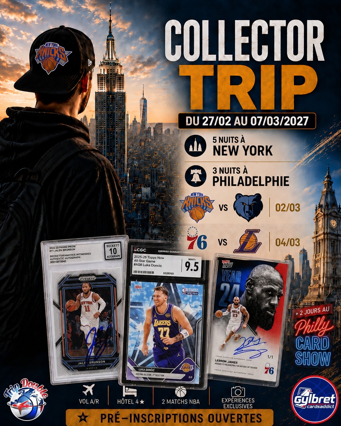 Collector Trip New York & Philadelphie 2027 (2 matchs + Philly Show + vols + hôtels)